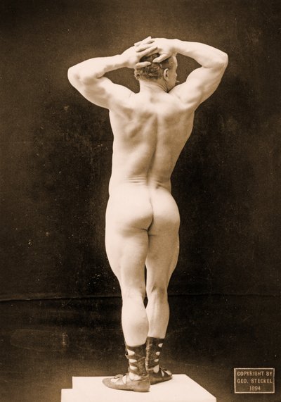 Eugen Sandow, in classical ancient Greco-Roman pose, c.1894 by George Steckel